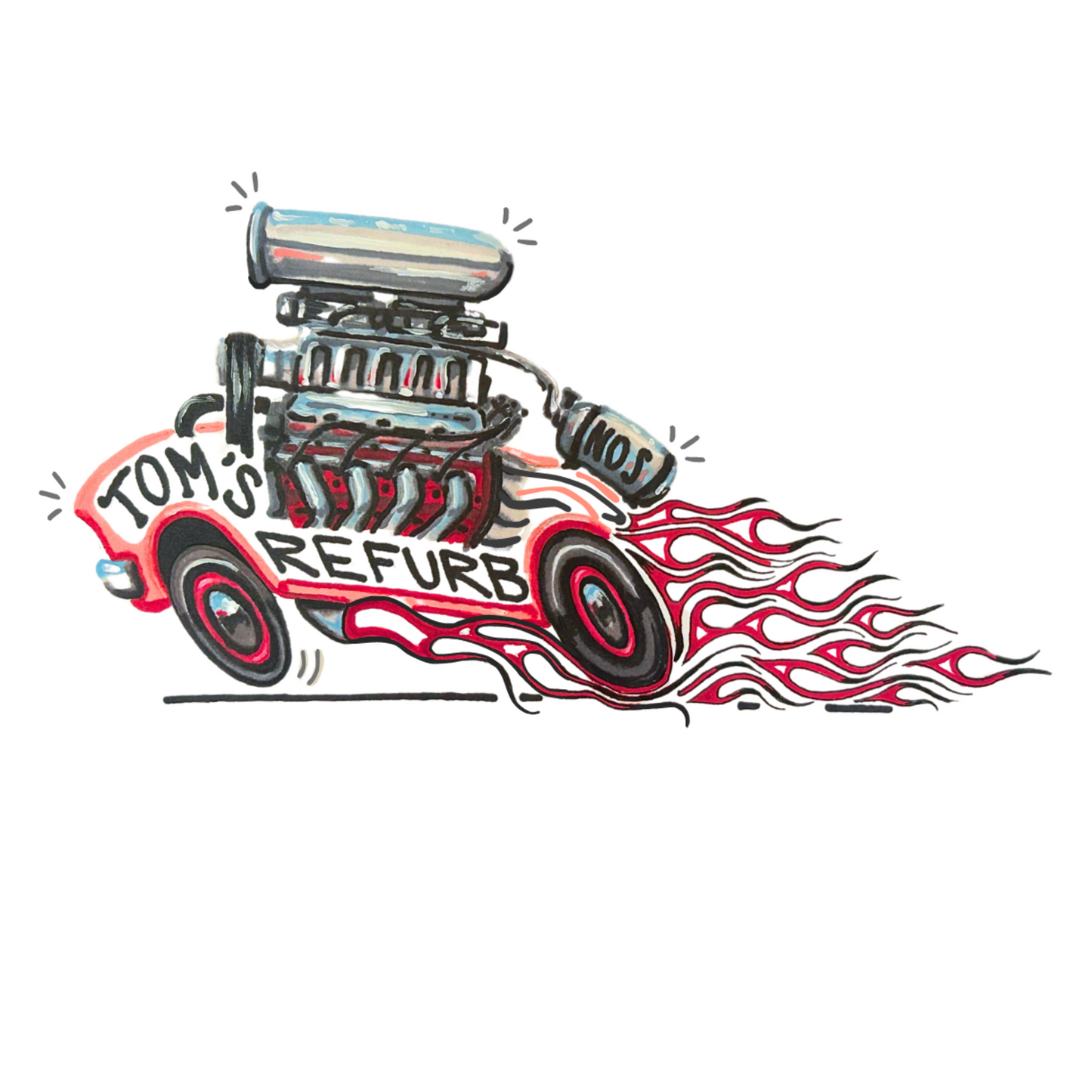 "Hot Rodder" Definition / Hand Drawn Logo Tee