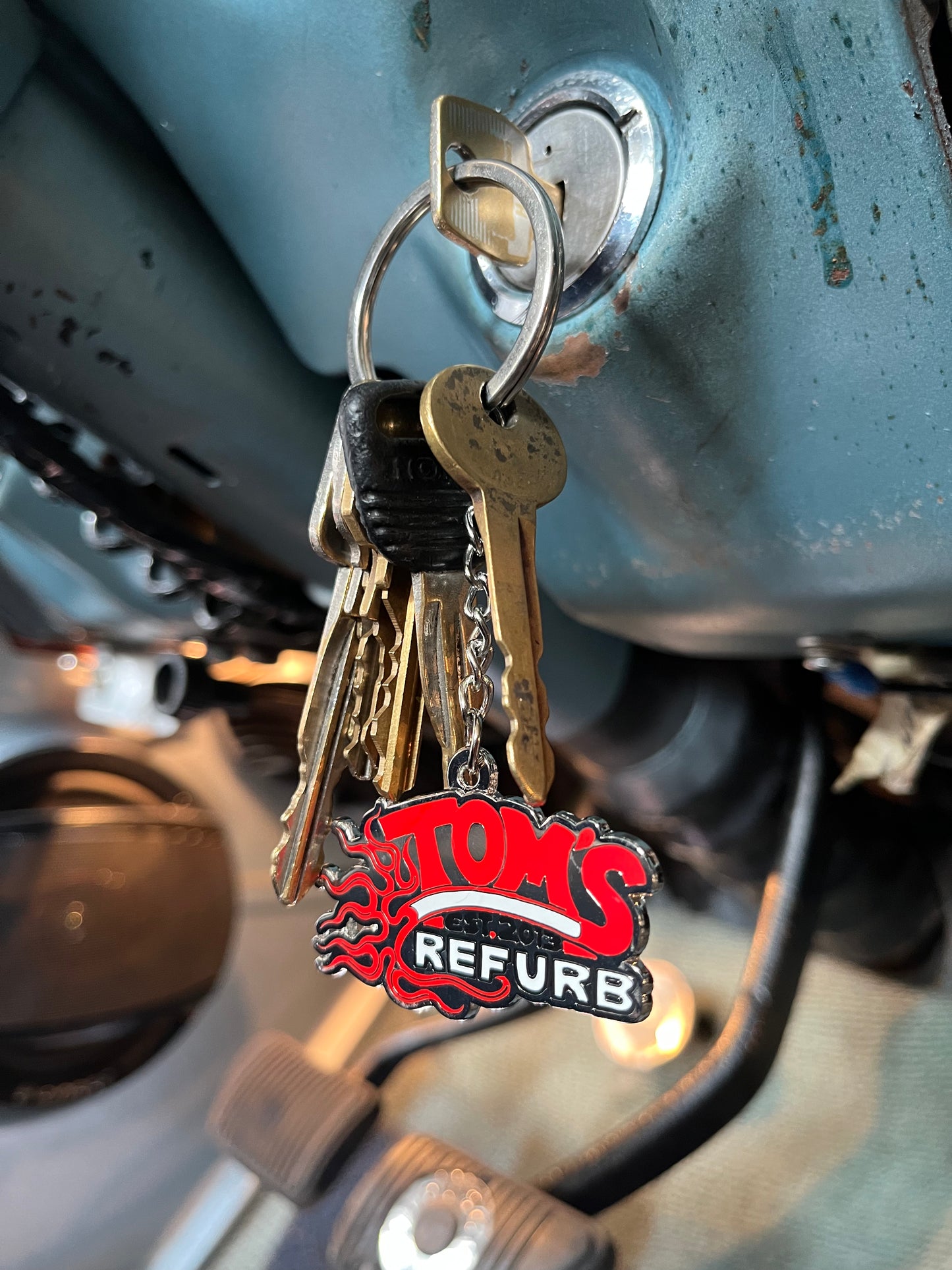 Tom's Refurb Metal Keychain