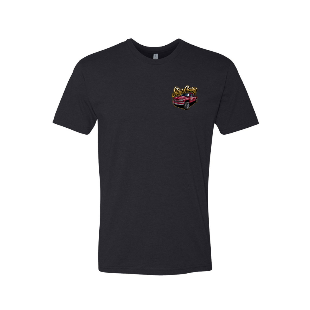 "STAY CLASSY" Ron Burgundy Tee (Black / Burgundy)