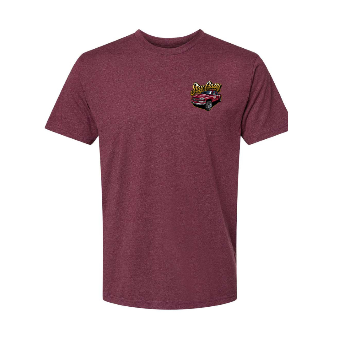 "STAY CLASSY" Ron Burgundy Tee (Black / Burgundy)