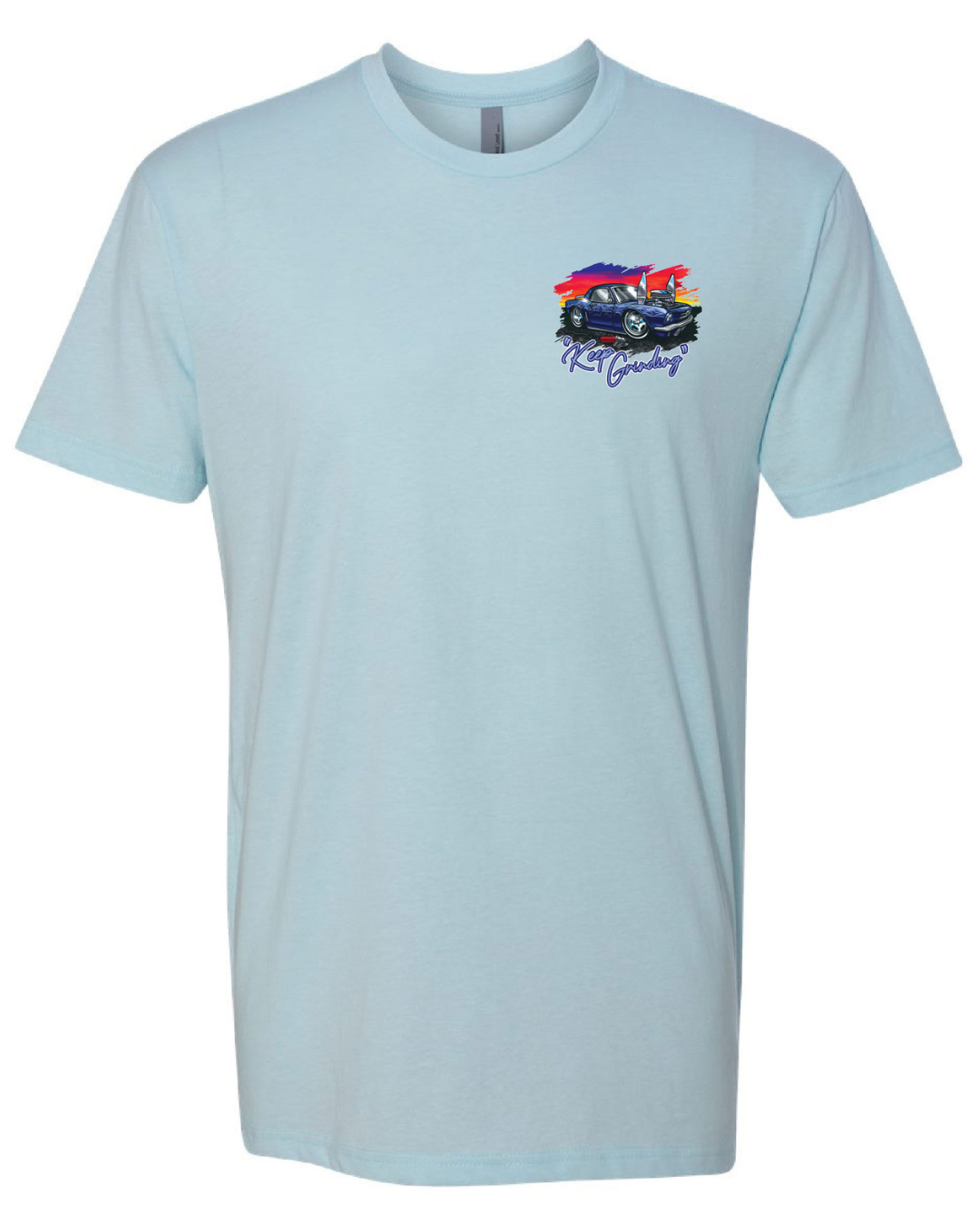 “Keep Grinding” Retro Blueberry T-Shirt
