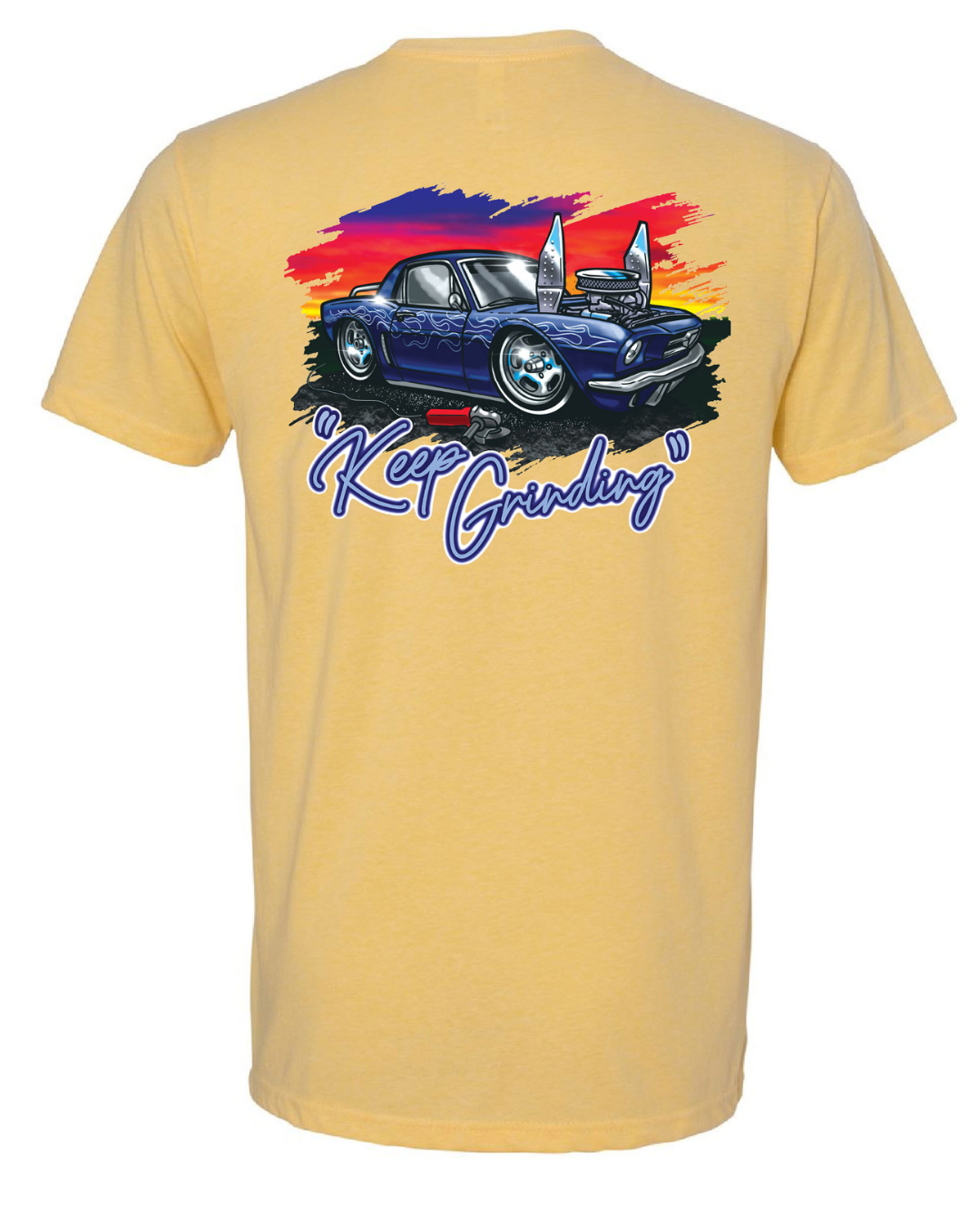 “Keep Grinding” Retro Blueberry T-Shirt