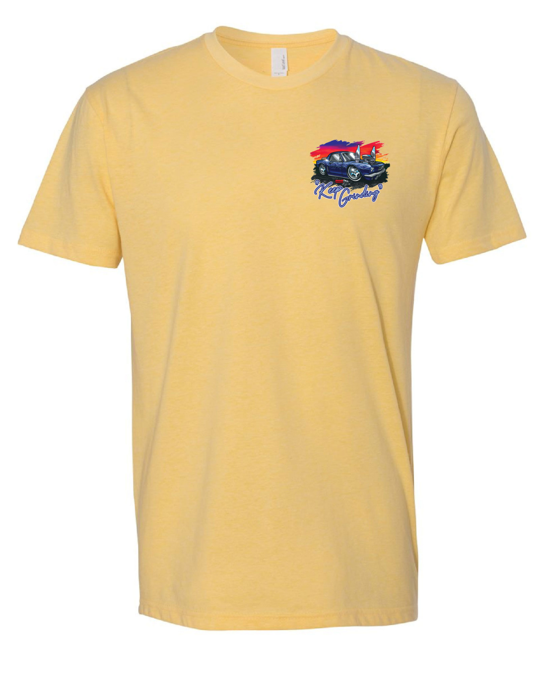 “Keep Grinding” Retro Blueberry T-Shirt