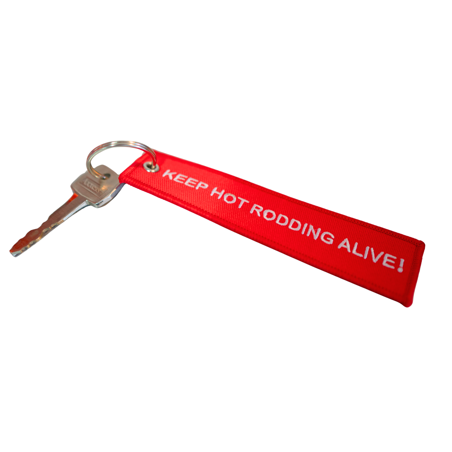 "KEEP HOT RODDING ALIVE" Pull-Tag Keychain