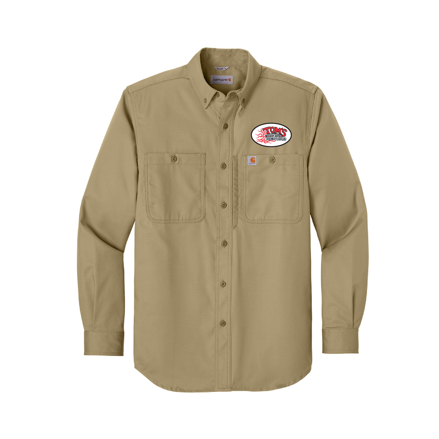 Tan Button-Down Carhartt Long Sleeve